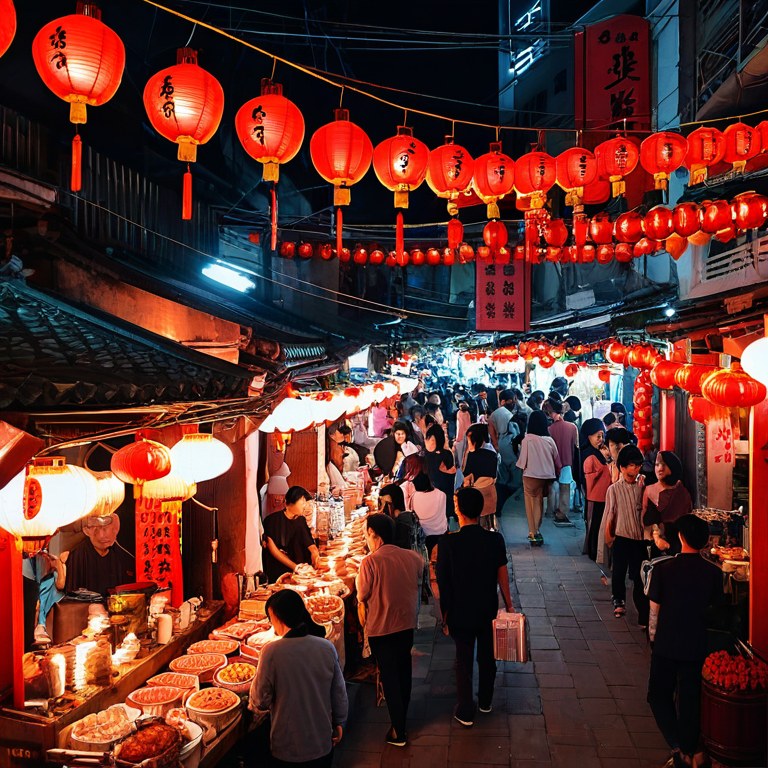 ComfyUI · 红灯笼夜市巷 示例图