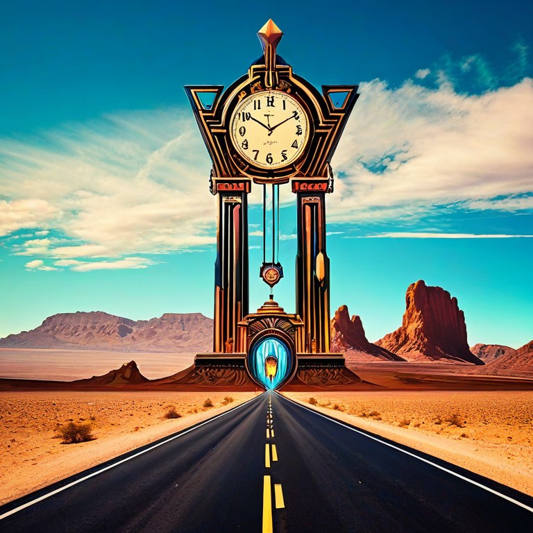 ComfyUI · 沙漠公路熔钟 示例图