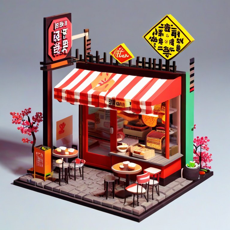 ComfyUI · 微缩拉面店等距 示例图