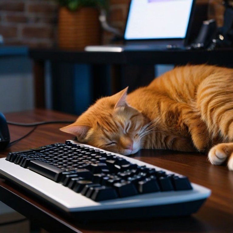 ComfyUI · 桌面橘猫睡姿 示例图