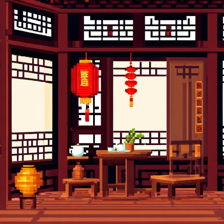 ComfyUI · 像素风茶馆 示例图